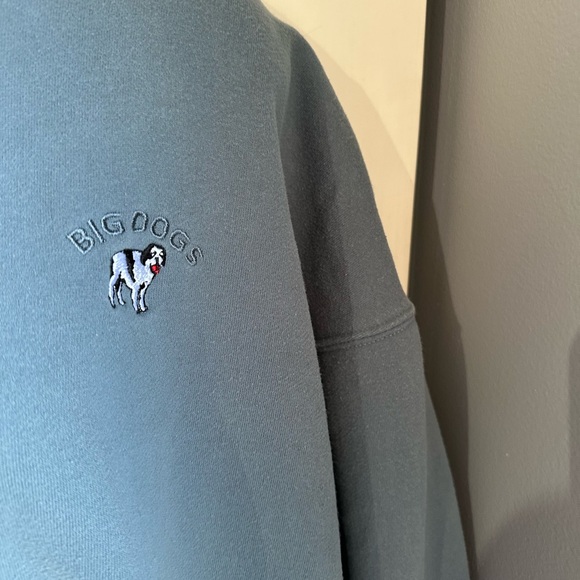 Men's Big Dog Blue Crewneck Sweater - Picture 2 of 4